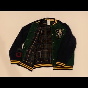 Polo Ralph Lauren Heavy Fleece Skull Sherpa Varsity Jacket Men's Size XL